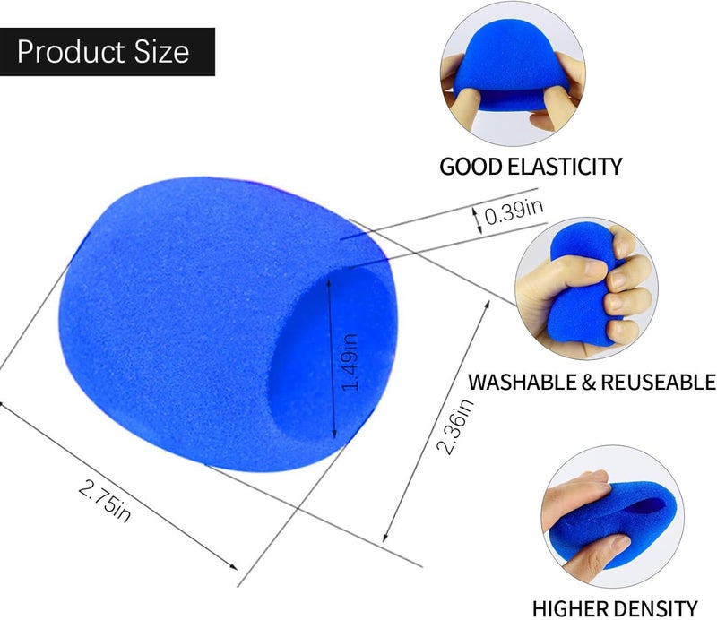 Comemela Pop Filter for Microphone Foam Microphone Covers Disposable Mic Covers for Microphones, 20Pcs Colorful Mic Windscreen Reusable Mic Foam Covers - Image 2